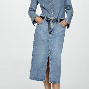 Mange Denim Midi Skirt, Size XL